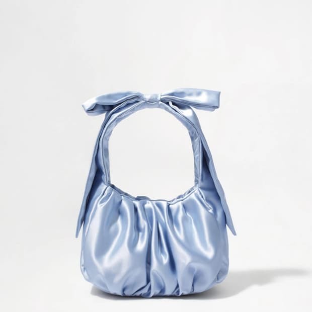 앤아더스토리즈 실크 리본백 스카이블루 새상품
