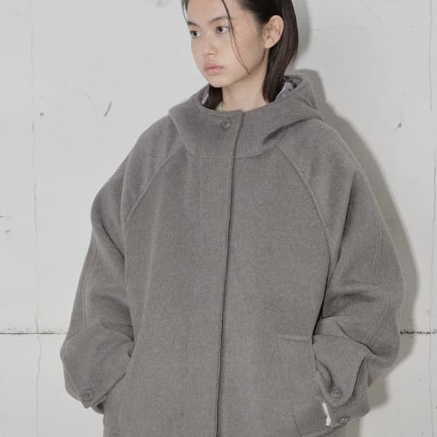 타입서비스 후드 하프코트 그레이