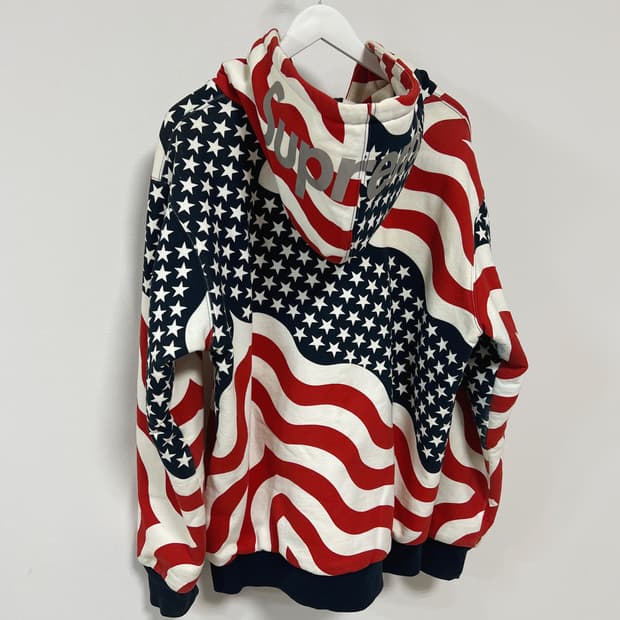 슈프림 14FW 3M 리플렉티브 성조기 써멀 후드집업