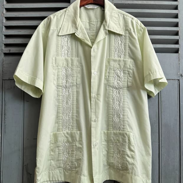 [XL]90's 빈티지 애플그린 구아야베라 셔츠