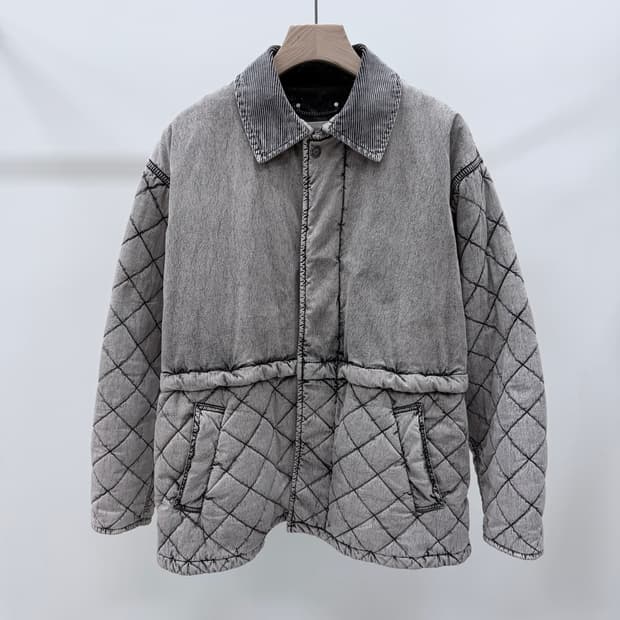 [S+급/오버핏S] 골든구스 퀼팅 봄버 블루종 자켓 그레이