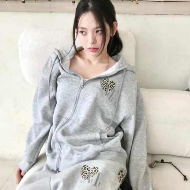 무센트 시에라 호피 하트 후드집업 논기모 1사이즈