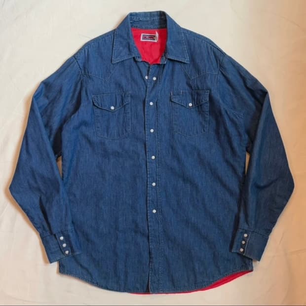 [L/107] 80s USA BIG MAC 웨스턴 데님 셔츠