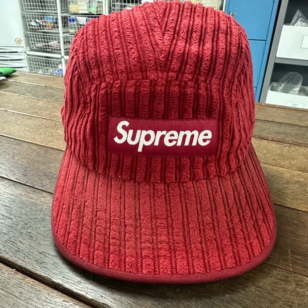 supreme 슈프림 15FW 하이로 코듀로이 캠프캡 레드