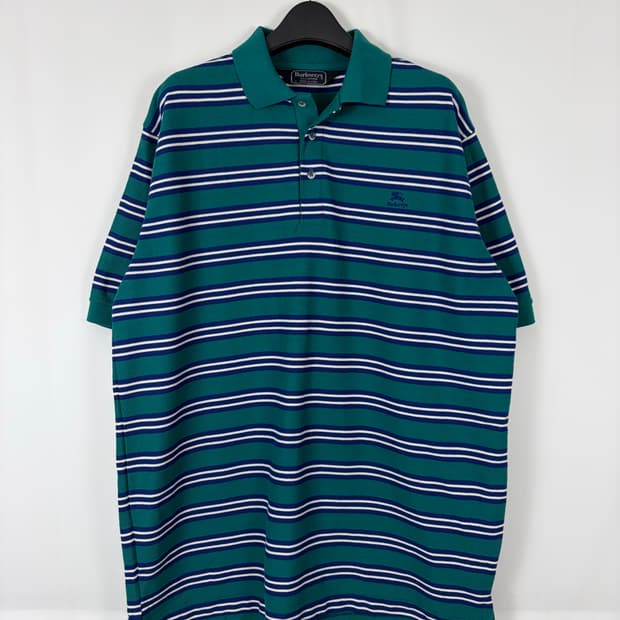 a279) 버버리 빈티지 스트라이프 카라티