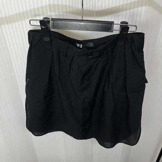 [xs] y-3 셔츠 레이어드 스커트 블랙 요지야마모토 치마
