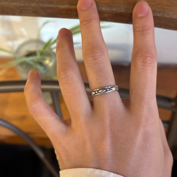 (Only 1)Dual Motif Karen Silver Ring