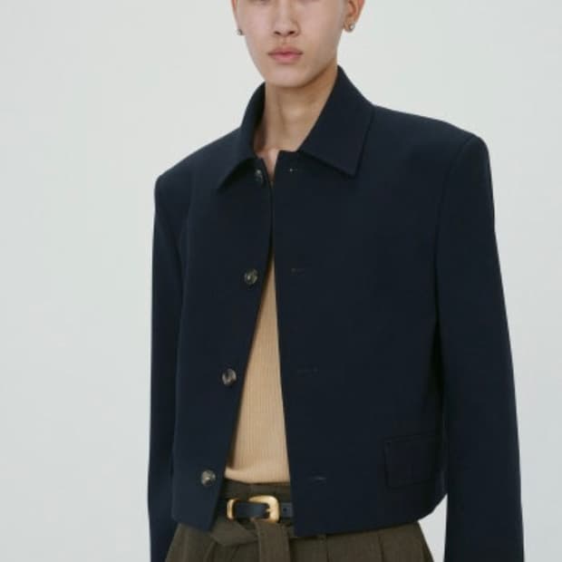 RECTO 렉토 울 블렌드 숏자켓 XL 네이비 / 실착 3회 미만