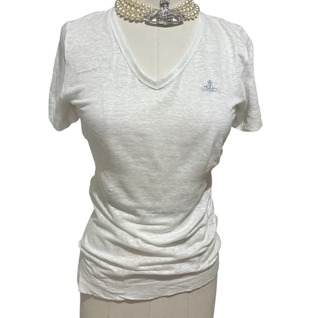 비비안웨스트우드 드레이핑 탑 반팔 티셔츠