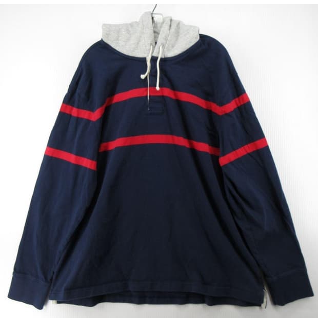J.Crew 럭비 스트라이프 후드 스웨트셔츠 XL
