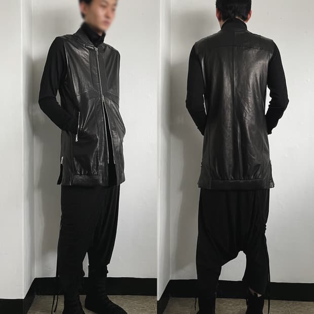 느와르라르메스 람포 2way지퍼 레더베스트