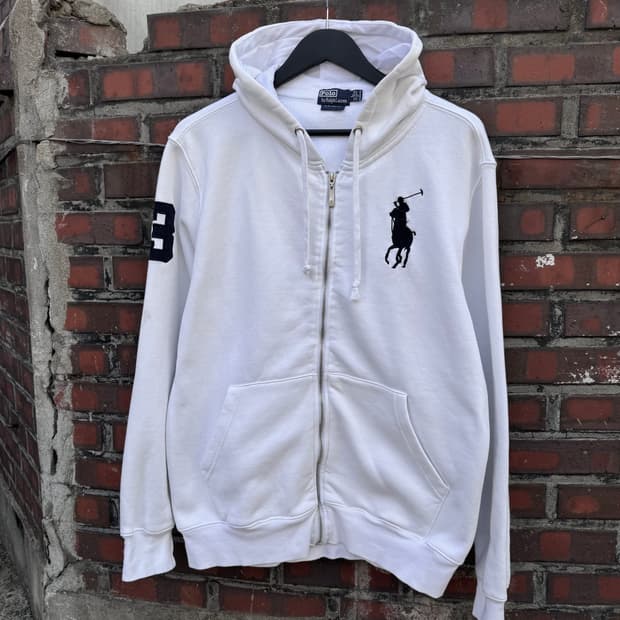 폴로랄프로렌 빅포니 화이트 후드집업 