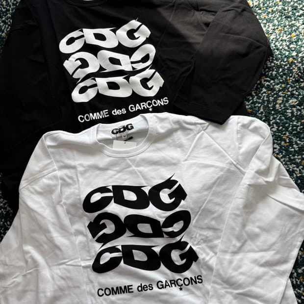 꼼데가르송 CDG WAVY 로고 오버핏 롱슬리브 2컬러