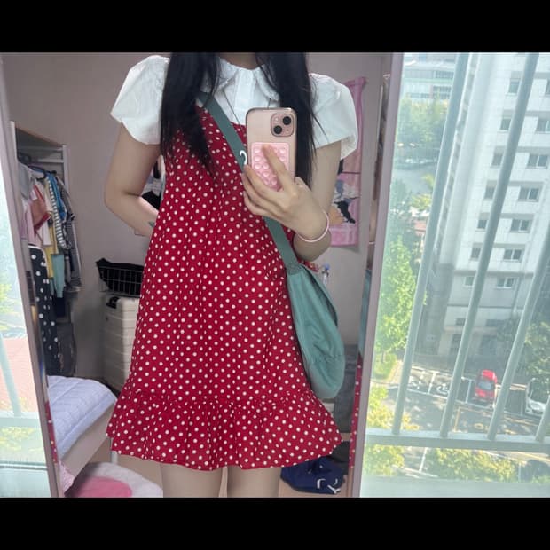 도트 미니 원피스 러블리 모리걸 하구미 로리타 빈티지