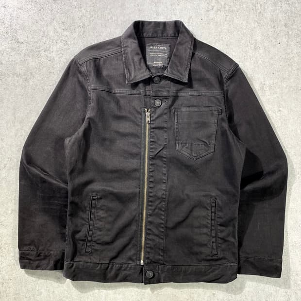 [M] ALLSAINTS 올세인츠 블랙 워시드 데님 바이커자켓