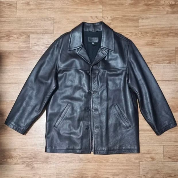 90's J.CREW 다크브라운 레더 카코트 L사이즈