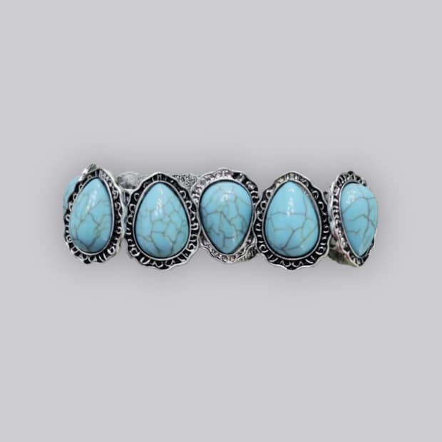 Turquoise Filigree Panel Bracelet