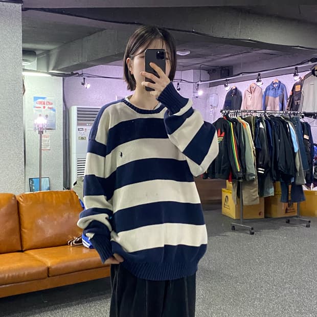 폴로 랄프로렌 단가라 코튼 니트 B4460