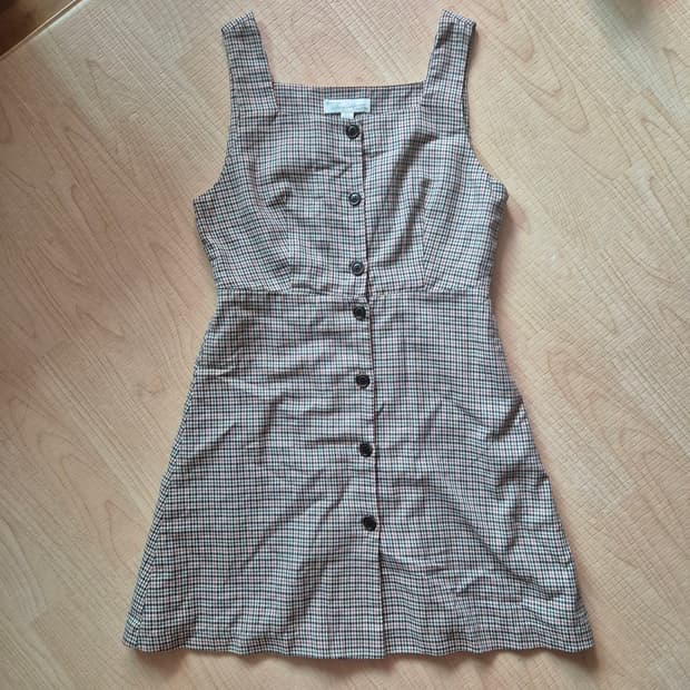 후아유 체크 뷔스티에 원피스