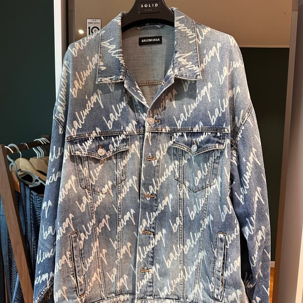 발렌시아가 올오버 로고 데님 자켓 size 1 (국내 매장판)