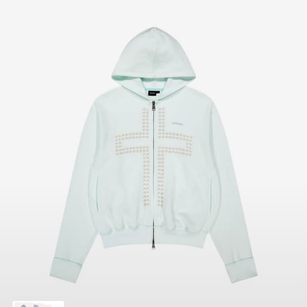 아캄 Cross Rhinestone Zip-Up Hoodie