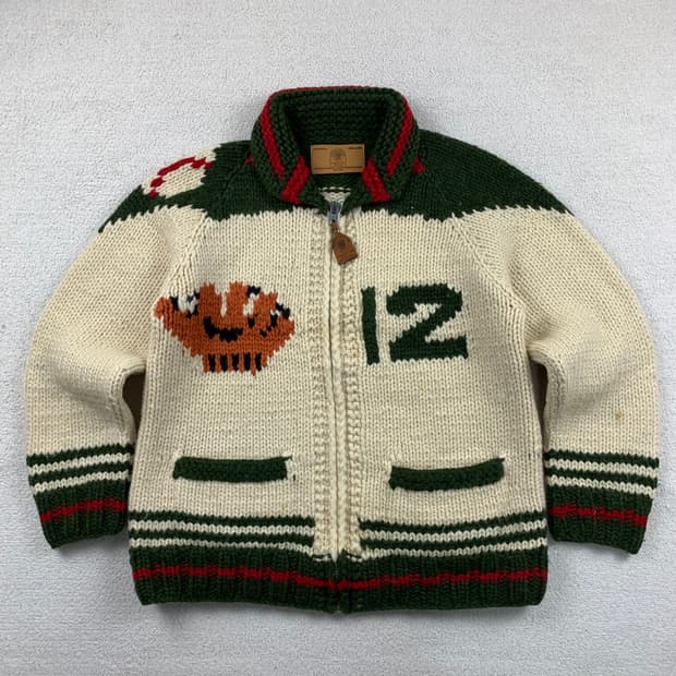 캐나디안스웨터 컴퍼니 베이스볼 패턴 리얼 코위찬 가디건