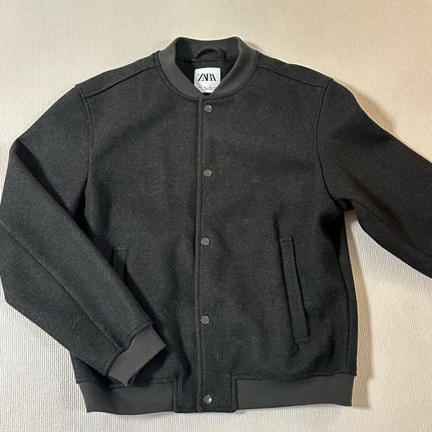 L) ZARA 자라 울 블루종 카키