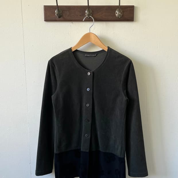 PARANOIA 올리브 레이어드 가디건