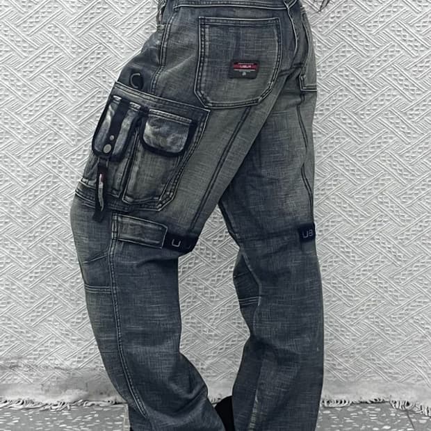 푸부 FUBU 스트릿 트러커 포켓 카고 데님팬츠 32인치 C10406