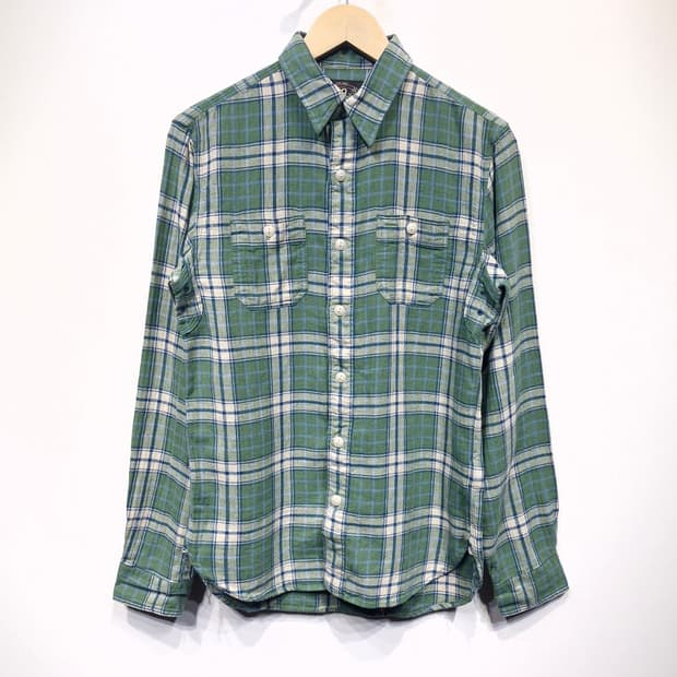 [새상품]RRL더블알엘 워크셔츠 그린체크