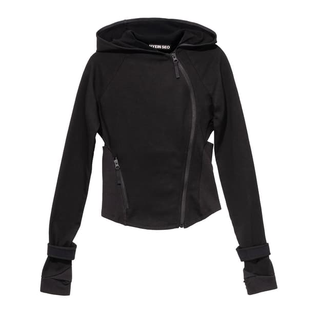 Hooded Asymmetric Zip Top 0사이즈