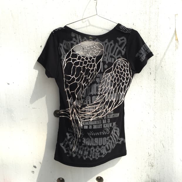 00’s Gothic Punk Wing Top 고딕 펑크 백리스 윙 탑