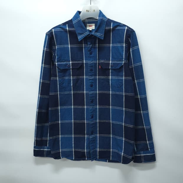 리바이스 남성 블루 체크 워크 셔츠 (95)