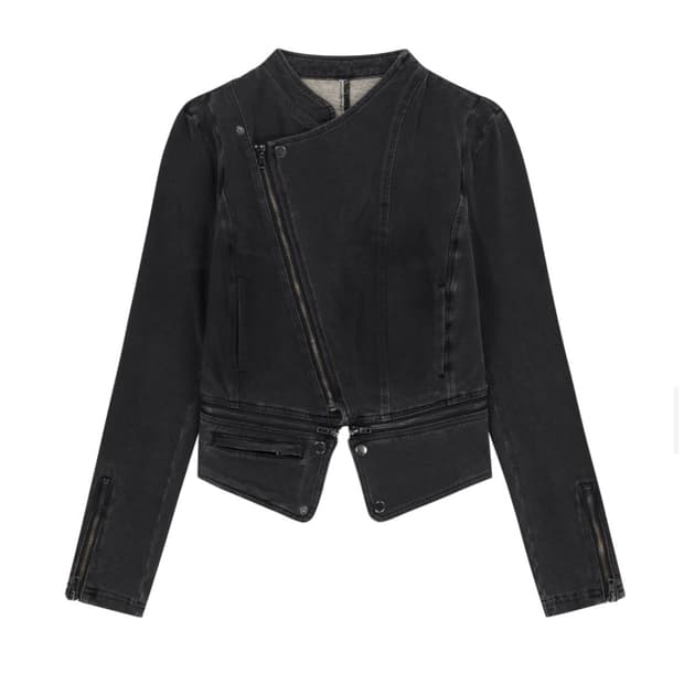 Detachable Span Denim Jacket / Charcoal