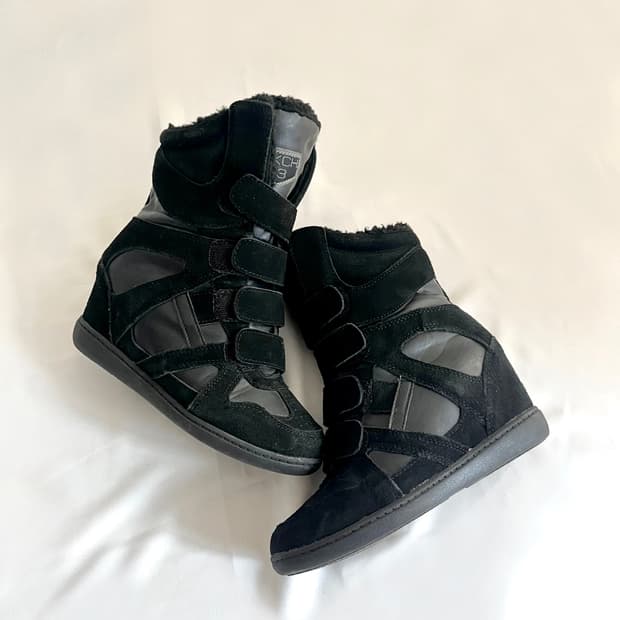 Skch 히든웨지힐 하이탑 미드 올블랙