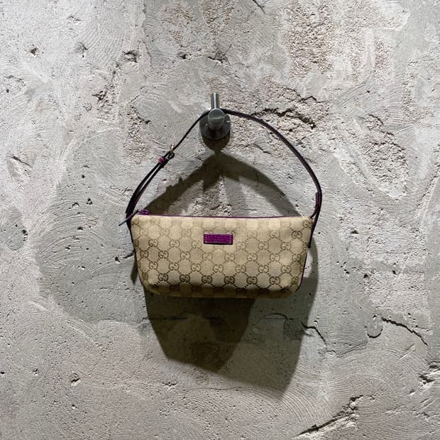 구찌 베이지 GG 모노그램 미니 핸드백