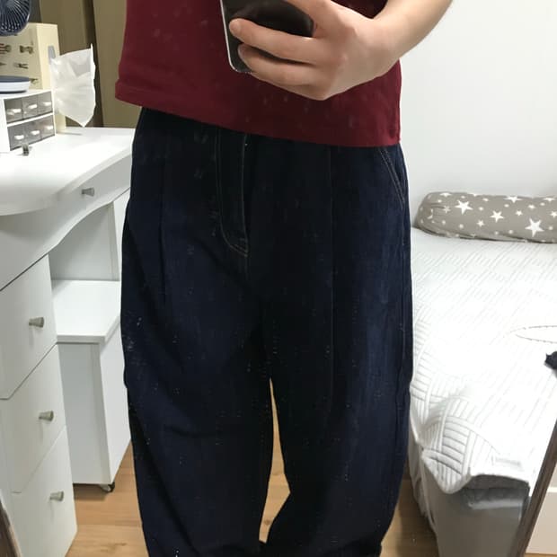 핀턱 생지데님