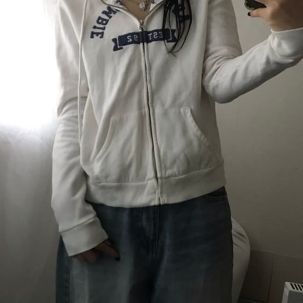 아베크롬비 화이트 후드집업