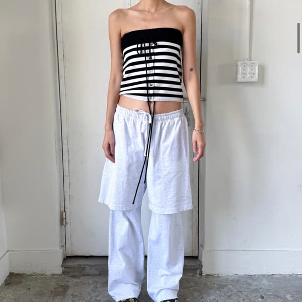 새상품) SEO SHORTS LAYERED SWEATPANTS