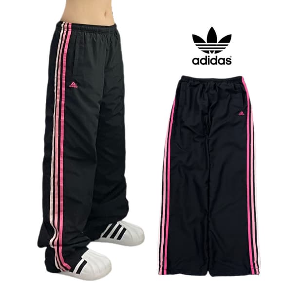 아디다스 00s 검핑 삼선 와이드 올드스쿨 바람막이 와이드 트랙팬츠