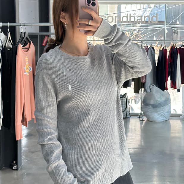 폴로랄프로렌 포니 와플 롱슬리브 긴팔티