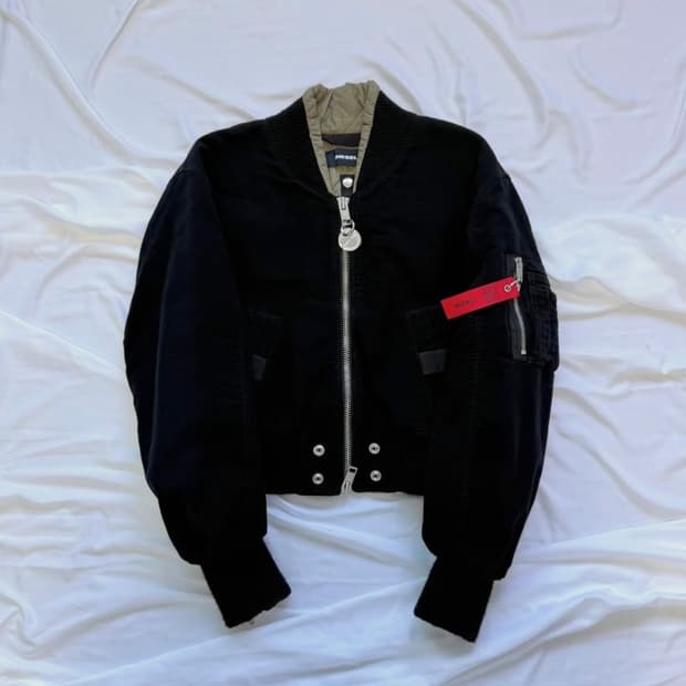 디젤 백 지퍼 봄버 자켓