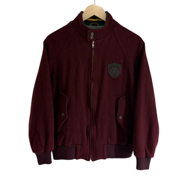 폴로 랄프 로렌 90‘s 버건디 울 쉴드패치 헤링턴 바라쿠타 자켓