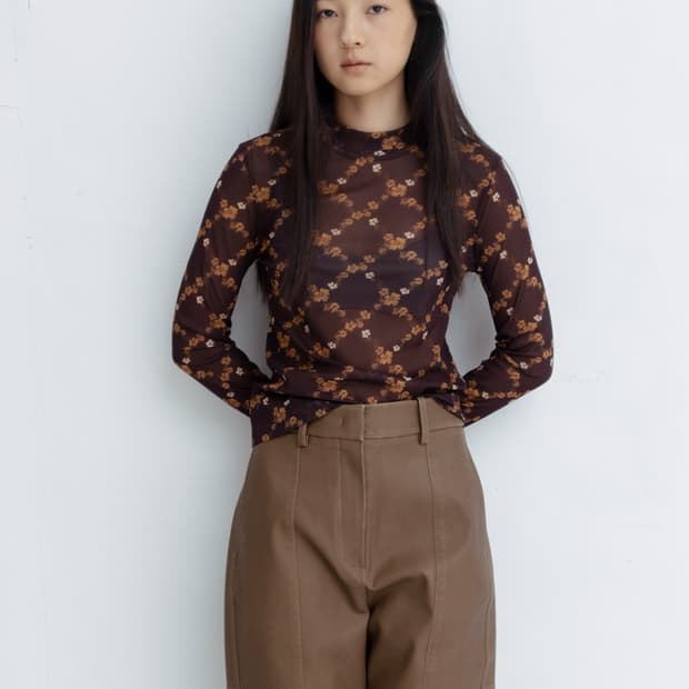 Rrace flower mesh t-shirt 레이스 플라워 메쉬 티서츠