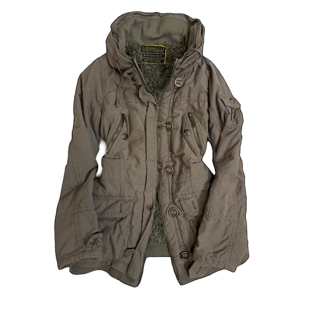 Jpn y2k 브라운 털 안감 야상자켓