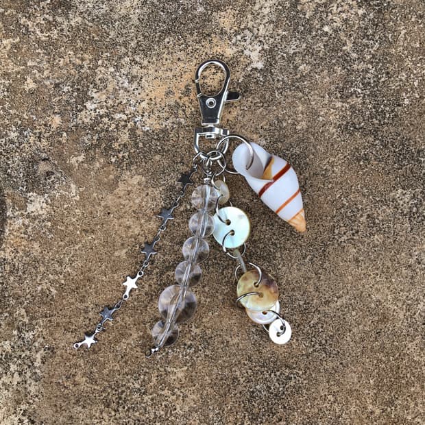 ocean pearl Keyring (handmade)