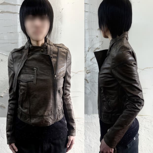 sheepskin brown rider jacket