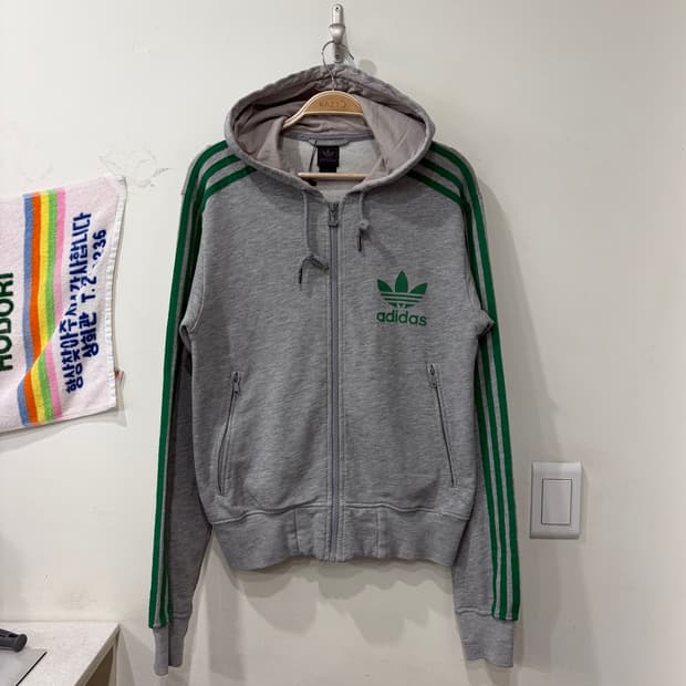 312. 아디다스 플락후드 회초 그레이 초록 져지