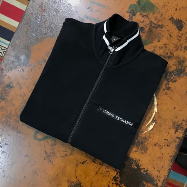 아르마니 익스체인지 블랙 코튼 집업 져지 남성 102 여성 프리사이즈