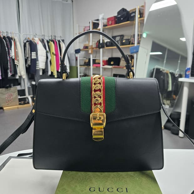 [50%세일] 구찌 실비 미디엄 탑핸들백